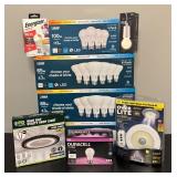 MB - Collection of LED Light Bulbs, Utility Shop Light, and Over Lite Fixture