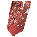 O - Pair of Hermes 100% Silk Neck Ties with Novelty Patterns