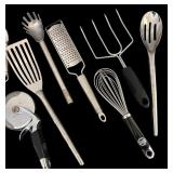 O - Collection of Stainless Steel Cooking and Serving Utensils
