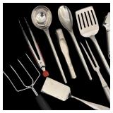O - Collection of Stainless Steel Cooking and Serving Utensils