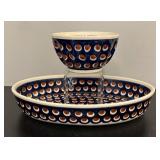 MB - Boleslawiec Poland Pottery Serving Dish and Bowl Set