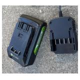 G - Greenworks Cordless String Trimmer and Axial Blower Set with 1 Battery and 1 Charger