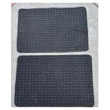G - Set of 4 Rectangular Rugs with Black and Tan Patterns