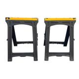 G - Pair of Folding Sawhorses with Yellow Trim
