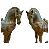 Pair of Large Metal Tang Dynasty-Style Horse Sculptures