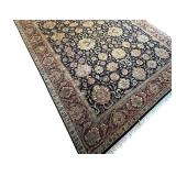 LR - Wool Area Rug with Oriental Floral Pattern