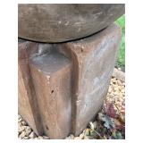 Pair of Large Concrete Garden Planters on Pedestal Bases, 3 Feet Tall