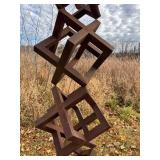 Metal Geometric Outdoor Sculpture 73 Inch Tall