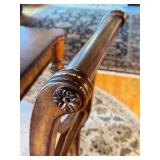 LR - Square Wood Dining Table with 2 Upholstered Chairs and Drawers