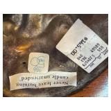 LR - Pair of Department 56 Cast Metal Cherub Candle Holders with Trumpets