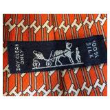 Hermes Paris 100% Silk Tie Orange H Pattern Made in France / Hermes Silk Tie 5393