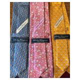 Set of 3 Salvatore Ferragamo Silk Neck Ties with Animal and Floral Prints