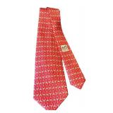 HermÃ¨s Paris 100% Silk Red Horsebit Motif Tie