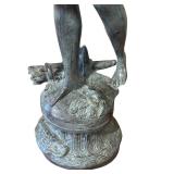 LR - Alerte Bronze Cherub Putti Statue after Louis Augusta Moreau Candle Holder