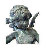 LR - Alerte Bronze Cherub Putti Statue after Louis Augusta Moreau Candle Holder