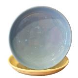 LR - Pair of Fiesta First 500 Serving Bowls Blue and Yellow