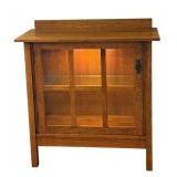 DR - Mission Style Solid Oak Glass Display Cabinet