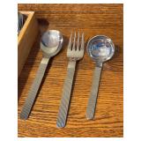 K - The Main Course Stainless Steel Flatware Set with Holder - 58 Pieces