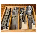 K - The Main Course Stainless Steel Flatware Set with Holder - 58 Pieces