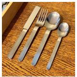 K - The Main Course Stainless Steel Flatware Set with Holder - 58 Pieces
