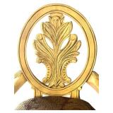 LR - Ornate Upholstered Accent Chair with Carved Back and Arms