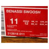 LR - Nike Benassi Swoosh Slide Sandals Black/White Size 11 with Box