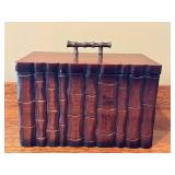 LR - Wooden Bamboo-Style Dresser Top Box with Handle