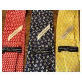 Set of 3 Salvatore Ferragamo Silk Ties with Animal & Bird Patterns
