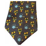 Hermes Silk Necktie with Garden Theme Print