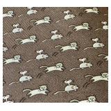 Hermes Paris 100% Silk Brown Cat and Mouse Print Tie