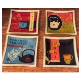 Asian-Inspired Ceramic Decor Set with Jars, Vase, and Tea-Themed Plates