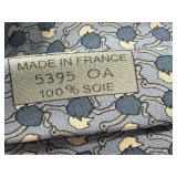 Hermes Paris 100% Silk Tie Made in France Ostrich Pattern / Hermes Silk Tie 5395