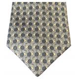 Hermes Paris 100% Silk Tie Made in France Ostrich Pattern / Hermes Silk Tie 5395