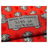 Hermes Paris 100% Silk Hippo Print Red Necktie / Hermes Silk tie 5195