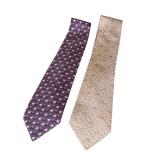 Set of 2 Hermes Silk Ties with Duck Pattern Designs