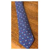Hermes Paris Silk Tie with Horse and Rocking Horse Pattern