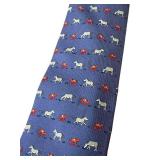 Hermes Paris Silk Tie with Horse and Rocking Horse Pattern