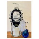 LR - Noritake Crystal and Adam Jablonski Art Glass Vase Set