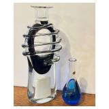 LR - Noritake Crystal and Adam Jablonski Art Glass Vase Set