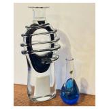 LR - Noritake Crystal and Adam Jablonski Art Glass Vase Set