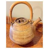 LR - Handcrafted Pottery Set with Teapot, Cup, Plate and Small Pitcher