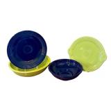 LR - Fiesta Blue and Green Serving Bowls and Platters Set