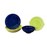LR - Fiesta Blue and Green Serving Bowls and Platters Set