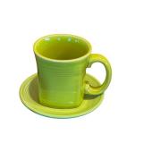 Set of 7 Fiesta Tapered Mugs with Colorful Paired Saucers