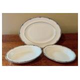Wedgwood Amherst Bone China Serving Set with 14" Platter and 2 Bowls