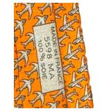 Hermes Paris Made in France 100% Silk Tie with Bird Pattern / Hermes Silk Tie 5598