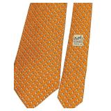 Hermes Paris Made in France 100% Silk Tie with Bird Pattern / Hermes Silk Tie 5598