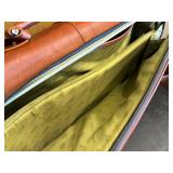 Bosca Leather and Canvas Messenger Briefcase with Shoulder Strap