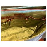 Bosca Leather and Canvas Messenger Briefcase with Shoulder Strap