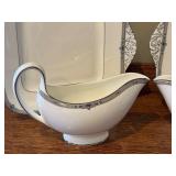 Vintage Wedgwood Amherst Bone China Serving Set with Platters, Gravy Boats, and Shakers